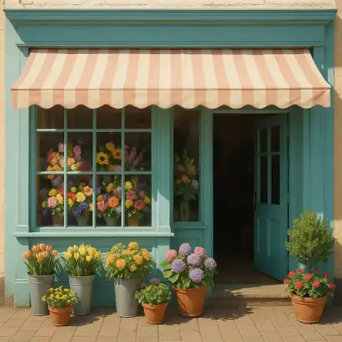 The front of a local florist shop